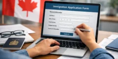 ملء استمارة الهجرة إلى كندا إلكترونيًا عبر نموذج طلب الهجرة الرسمي