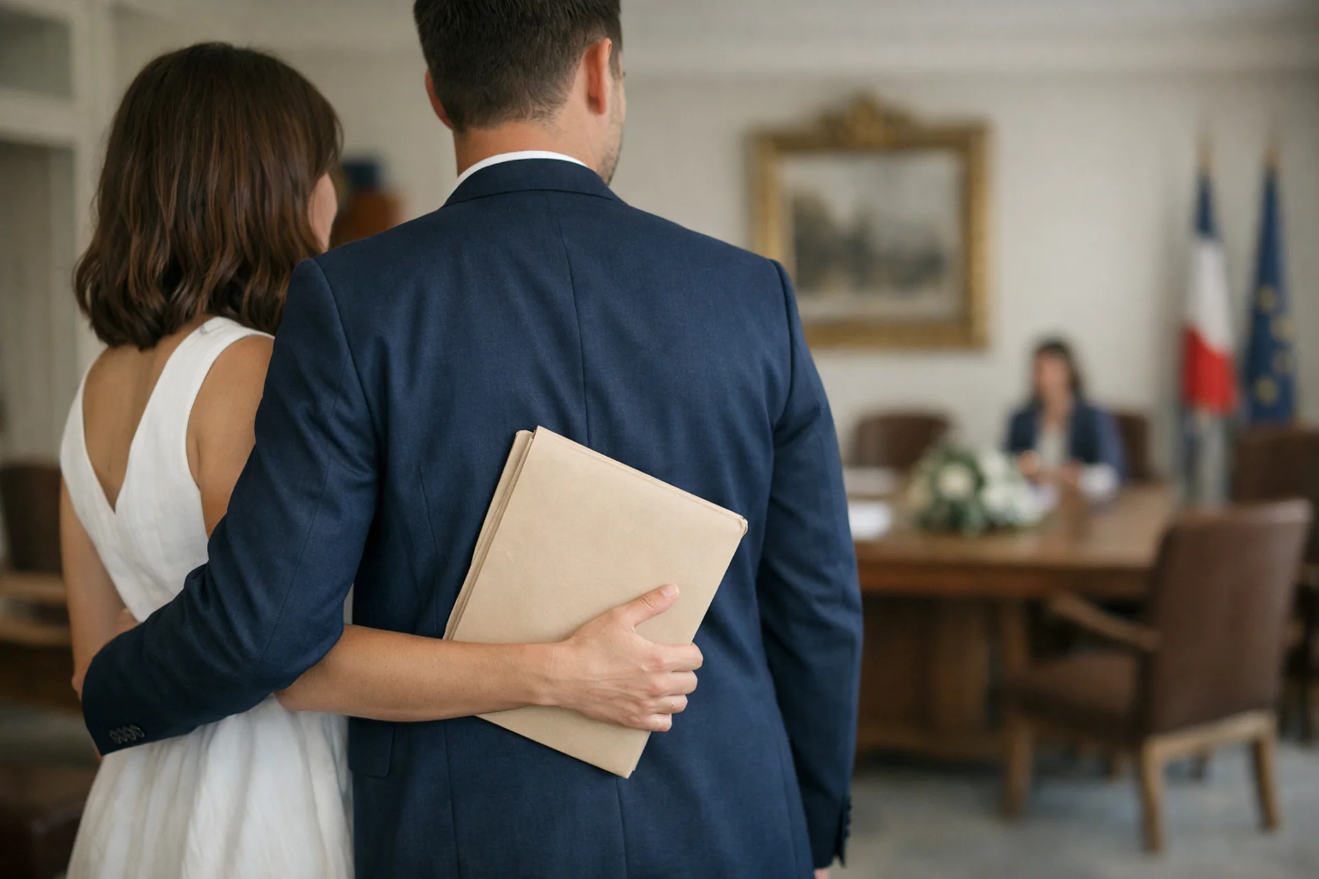 صورة تعبّر عن شروط الزواج من فرنسي داخل بلدية فرنسية وفق الإجراءات القانونية الرسمية