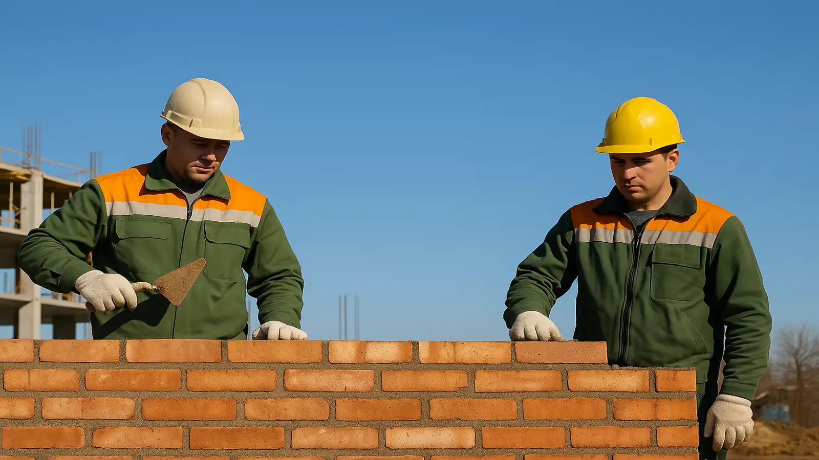 صورة توضيحية لعمال بناء أثناء العمل توضح طبيعة الوظيفة المرتبطة بموضوع راتب عامل البناء في إيطاليا