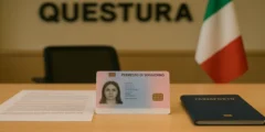 تجديد تصريح الإقامة في إيطاليا داخل مكتب Questura مع بطاقة الإقامة البيومترية وجواز السفر والمستندات الرسمية