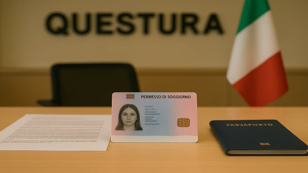 تجديد تصريح الإقامة في إيطاليا داخل مكتب Questura مع بطاقة الإقامة البيومترية وجواز السفر والمستندات الرسمية